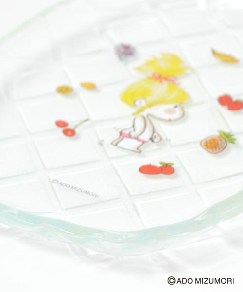 水森亜土ガラスプレート studio CLIP（スタディオクリップ） 食器 パイナップルガラスプレート