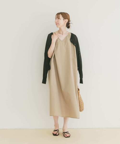 ITEMS URBANRESEARCH ワンピース Vネックノースリーブワンピース