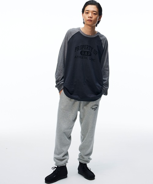 「GAP」 長袖Tシャツ L カーキ メンズ