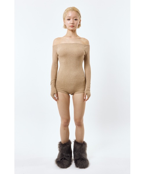 tシャツ Off shoulder bodysuits/オフショルダーロングスリーブボディ