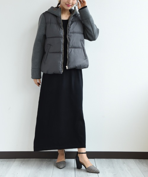 「INTERPLANET」 ダウンジャケット FREE チャコールグレー レディース_画像9