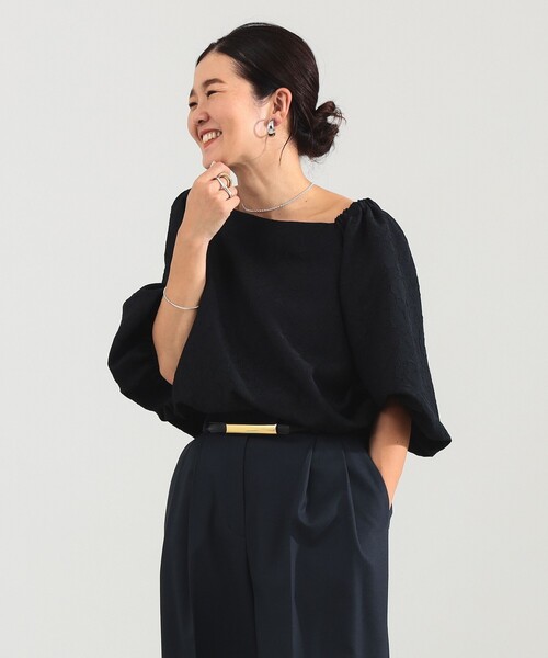 ブラウス シャツ エディター東原妙子 × Demi-Luxe BEAMS / 2WAY ジャカード ブラウス レディース