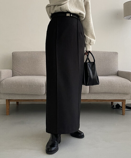 CAPRICIEUX LE'MAGE ベルト付ナロースカート CAPRICIEUX LE'MAGE スカート ベルト付ナロースカート