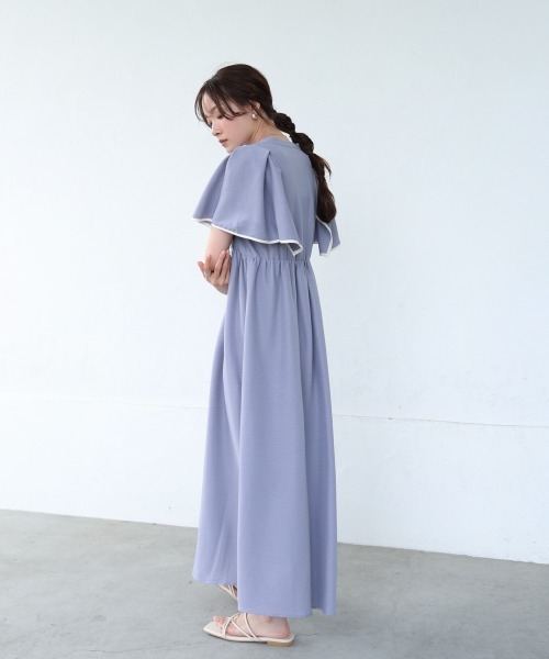 BAB ワンピース 「S・Mサイズ展開」配色パイピングスクエア