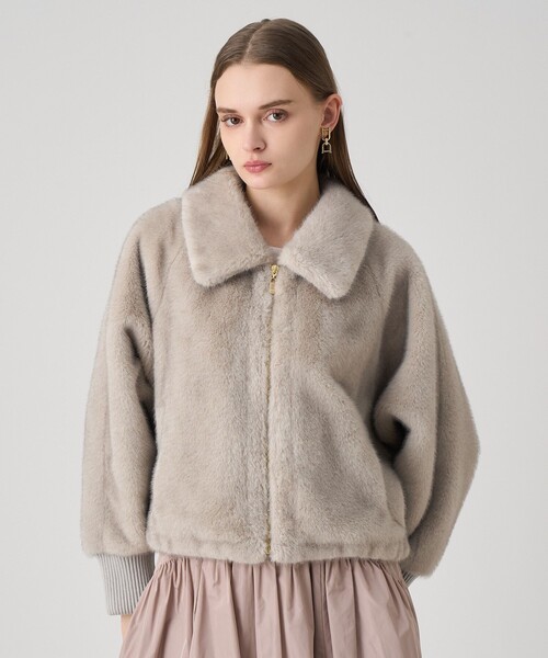 未使用級♡ANAYI アナイ ふわふわ♡ フェイクファーコート ショート丈 36 未使用級♡ANAYI アナイ ふわふわ♡ フェイクファーコート ショート丈