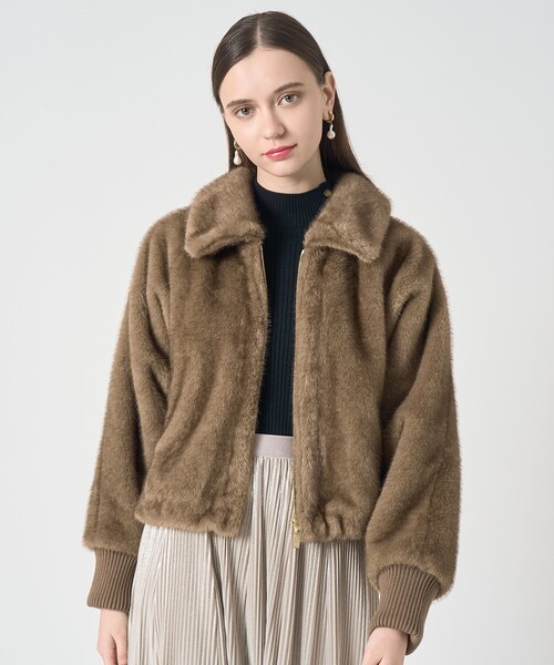 ANAYI（アナイ） ブルゾン アウター フェイクミンクファーブルゾン