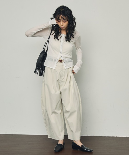 『MADE IN JAPAN』シアーテレコショートカーディガン セール】『MADE IN JAPAN』シアーテレコショートカーディガン（T