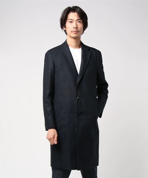 BEAMS F（ビームスF） チェスターコート 46 ネイビー メンズ