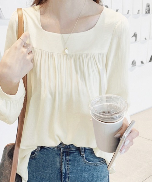 「Miniministore」 「mao mao」長袖ブラウス M ブルーグレー レディース