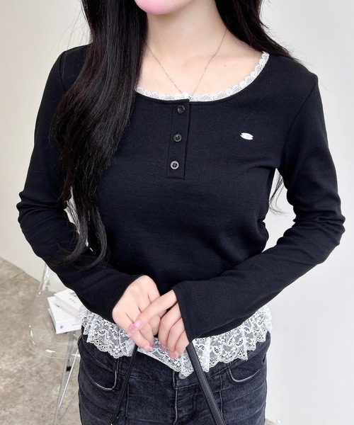 INGNI（イング） tシャツ 「WEB限定」ヘンリーネックレース付プレート