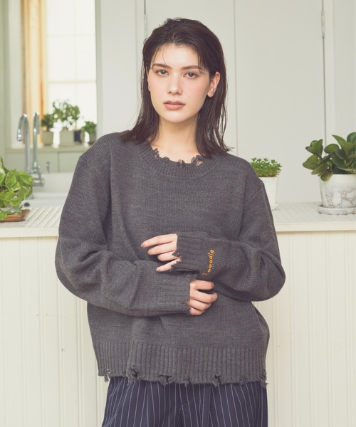 【新品・タグ付き】ZOY クルーネックセーター Zooodle セーター ニット Damaged Crewneck Knit - ダメージクルー