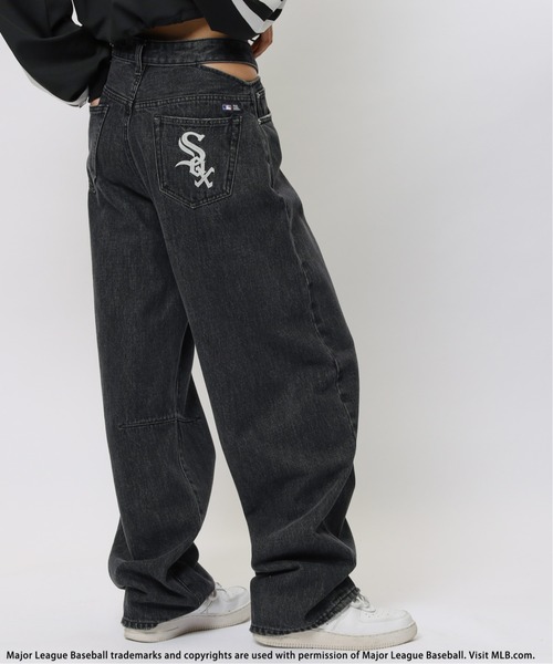 MLB San Diego Padres デニムパンツ ブラック BACK TO THE FIELD ワイドパンツ ジーンズ デニム デニムパンツ 「MLB