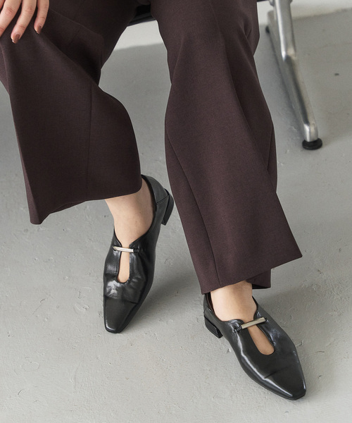 ほぼ未使用　ルタロン　レザービットバブーシュ　24.5　日本製 牛革　黒 ほぼ未使用 ルタロン レザービットバブーシュ 24.5 日本製 牛革 黒