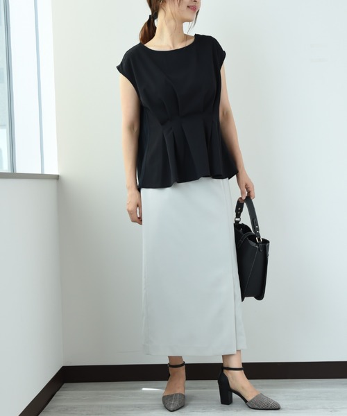 「INTERPLANET」 ノースリーブトップス FREE ライトグレー レディース_画像6