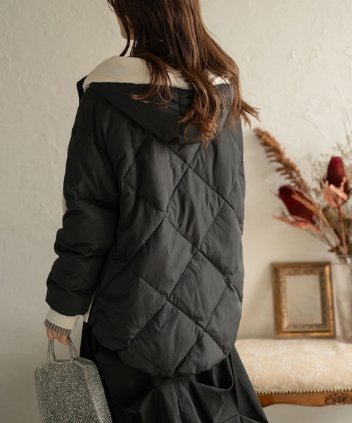 Muffiny ダウンコート ダウンジャケット バイカラーキルティング