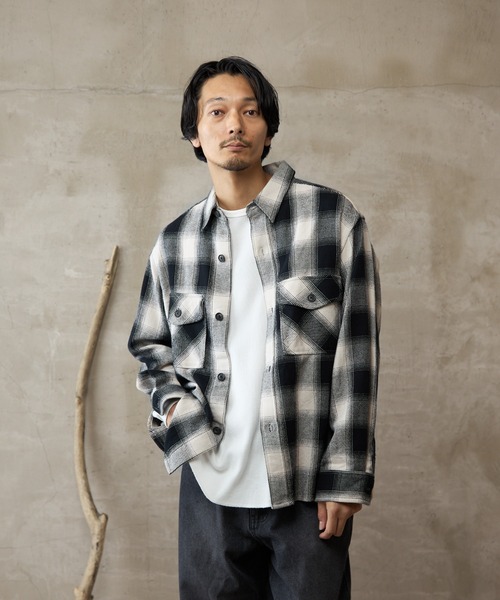 paradigm シャツ 「paradigm」先染め起毛オンブレチェックネルシャツ