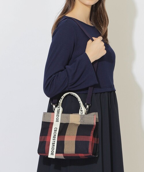 ブルーレーベルクレストブリッジ　チェック　ショルダーバッグ　2way　キャンバス CB CRESTBRIDGE ショルダーバッグ バッグ クレストブリッジチェック