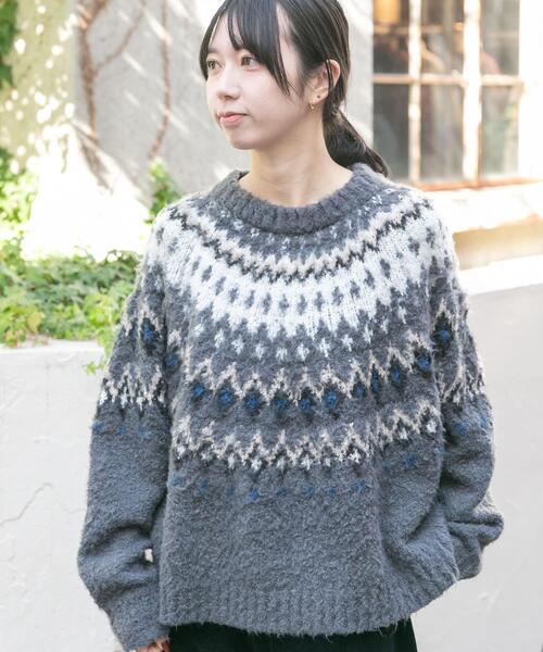 EKAL（エカル） ニット セーター ノルディックニットプルオーバー