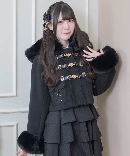 にゃページROJITA ロジータ ハートバックルショートコート ブラック ROJITA（ロジータ） コート アウター 「完売カラー/ZOZO限定リバイバル
