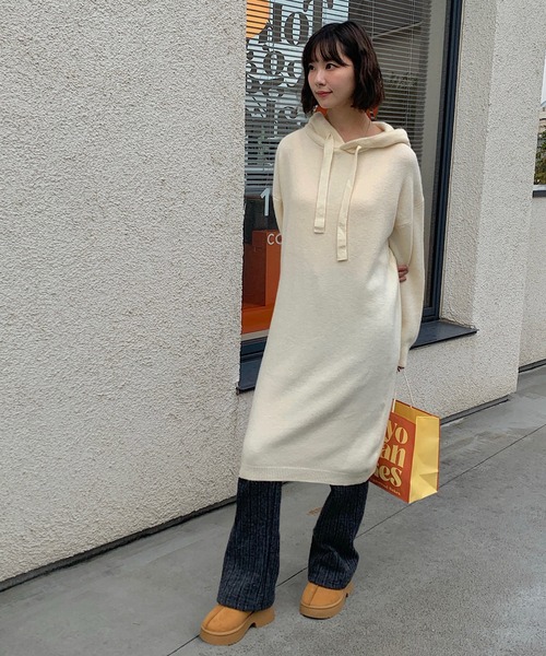 ワンピース フード付きニットワンピース : ZOZOTOWN Yahoo!店 - 通販