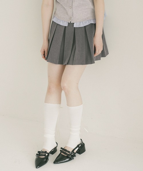 Heather（ヘザー） スカート ベルト付きアソートプリーツミニスカート