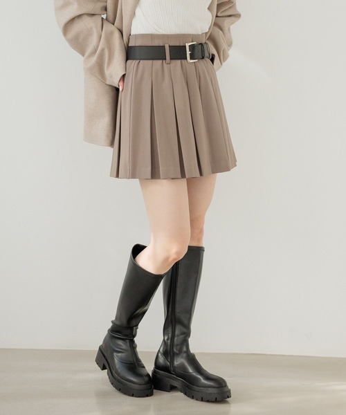 Heather（ヘザー） スカート ベルト付きアソートプリーツミニスカート