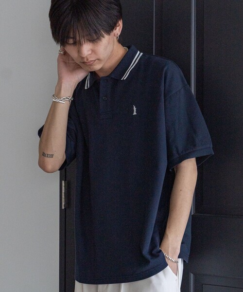EASTBOY（イーストボーイ） 半袖ポロシャツ MEDIUM ネイビー メンズ