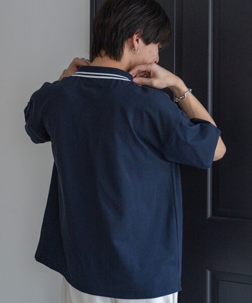 「EASTBOY」 半袖ポロシャツ MEDIUM ネイビー メンズ_画像5