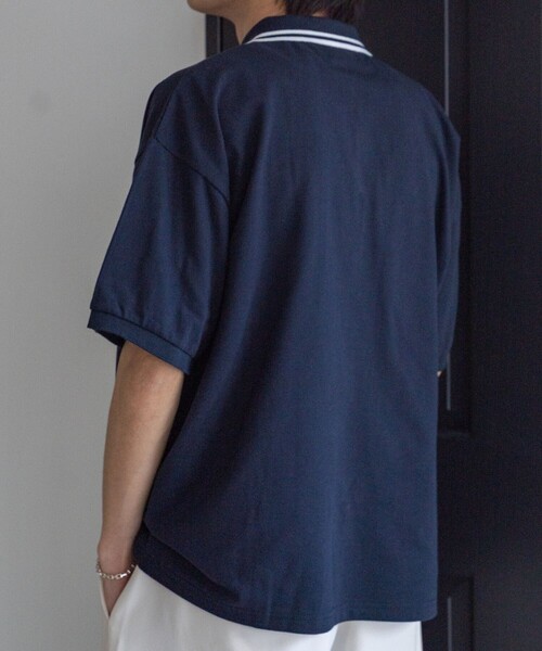 「EASTBOY」 半袖ポロシャツ MEDIUM ネイビー メンズ_画像6