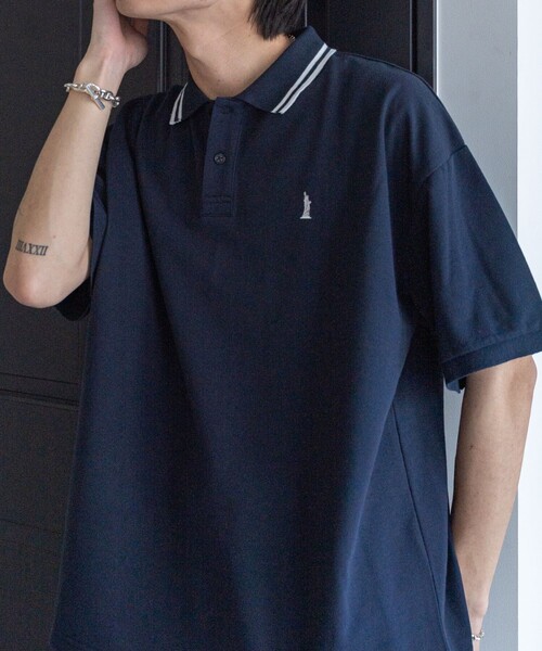 「EASTBOY」 半袖ポロシャツ MEDIUM ネイビー メンズ_画像8