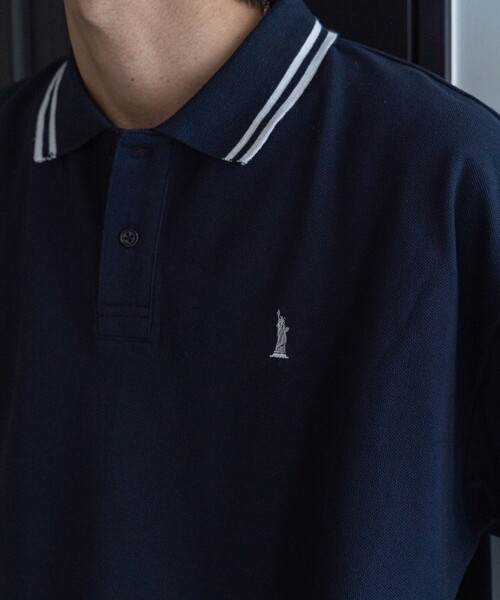 「EASTBOY」 半袖ポロシャツ MEDIUM ネイビー メンズ_画像9
