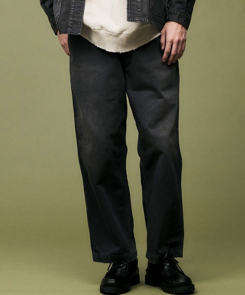 ワイドパンツ パンツ 「ATELLIER WELLS BY JOHNBULL」フレンチワークイージーパンツ メンズ レディースの画像