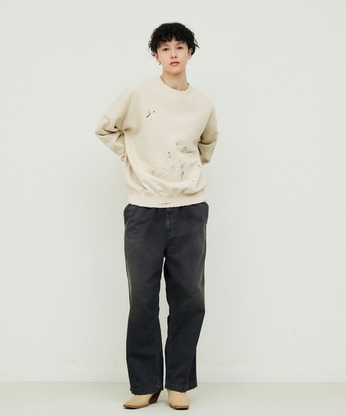 ワイドパンツ パンツ 「ATELLIER WELLS BY JOHNBULL」フレンチワークイージーパンツ メンズ レディースの画像