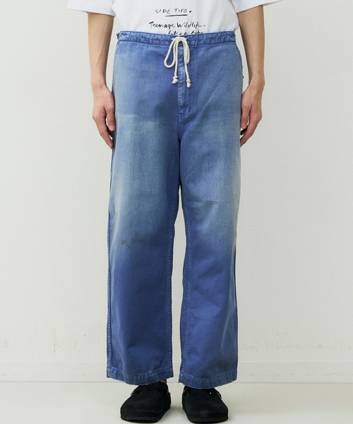 ワイドパンツ パンツ 「ATELLIER WELLS BY JOHNBULL」フレンチワークイージーパンツ メンズ レディースの画像