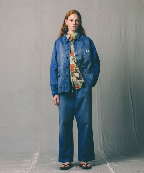 ワイドパンツ パンツ 「ATELLIER WELLS BY JOHNBULL」フレンチワークイージーパンツ メンズ レディースの画像