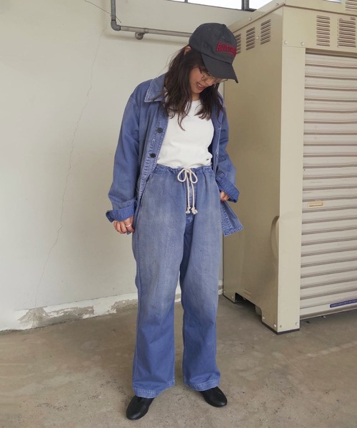 ワイドパンツ パンツ 「ATELLIER WELLS BY JOHNBULL」フレンチワークイージーパンツ メンズ レディースの画像
