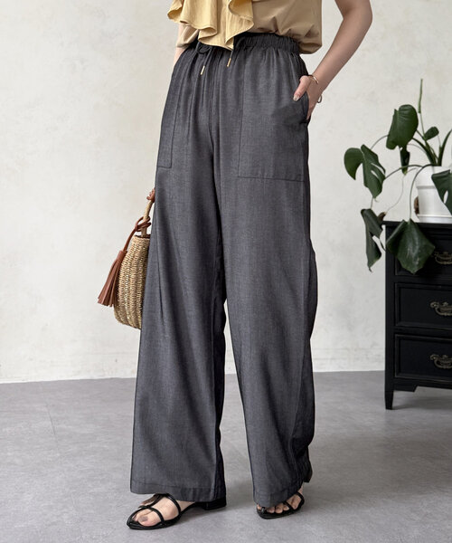 「Chez toi」 イージーパンツ FREE ブルー レディース_画像2