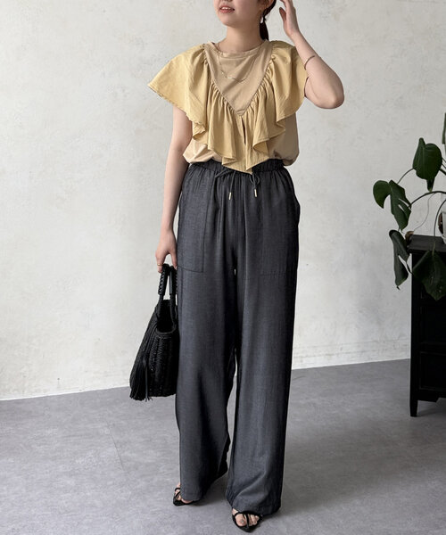 「Chez toi」 イージーパンツ FREE ブルー レディース_画像6