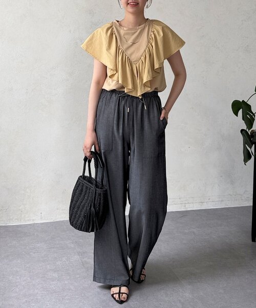 「Chez toi」 イージーパンツ FREE ブルー レディース_画像7