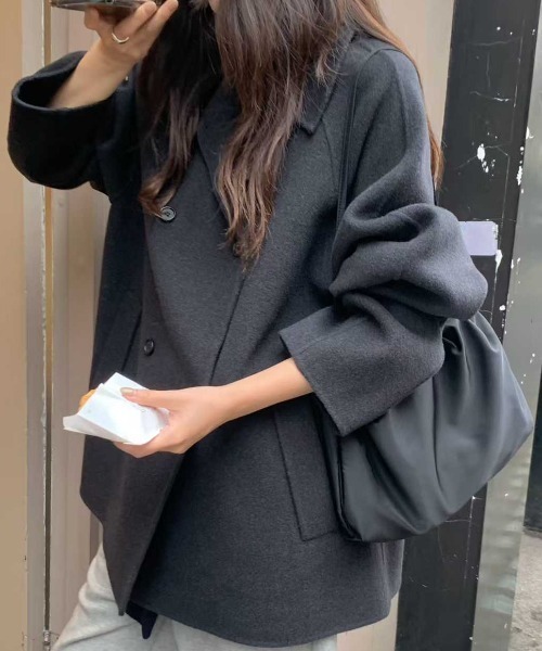 Aelina ピーコート pコート 襟付きピーコート レディース : ZOZOTOWN