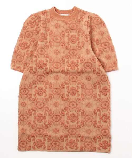 「TAN」 半袖ワンピース FREE ライトブラウン レディース_画像2