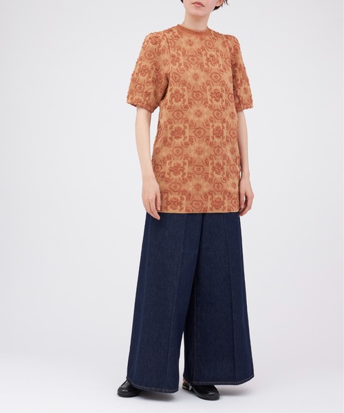 「TAN」 半袖ワンピース FREE ライトブラウン レディース_画像4