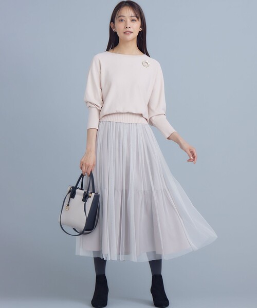 「組曲」 ノースリーブニット 2 レッド レディース_画像6