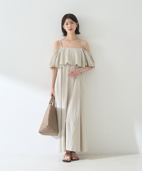 「EMMA ROUGE VIF」 キャミソールワンピース フリー チャコールグレー レディース_画像5