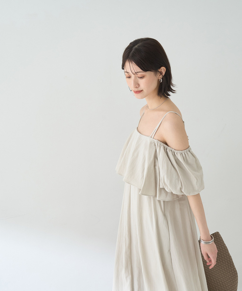 「EMMA ROUGE VIF」 キャミソールワンピース フリー チャコールグレー レディース_画像8