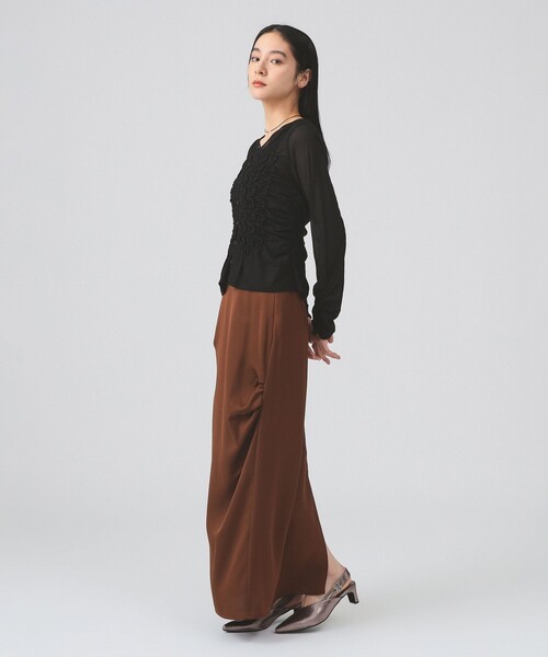Ray BEAMS（レイ ビームス） tシャツ シャーリング ギャザー 