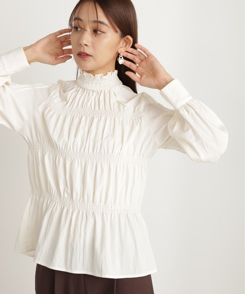 「N.(N. Natural Beauty Basic)」 長袖ブラウス MEDIUM オフホワイト レディース_画像2