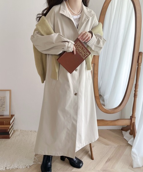「classicalelf」 トレンチコート LARGE グレイッシュベージュ レディース_画像3