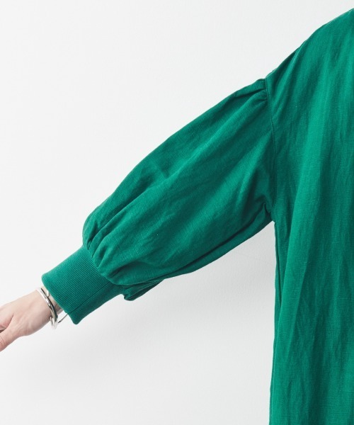 「CHIC STYLE」 7分袖ワンピース 4L ネイビー レディース_画像5