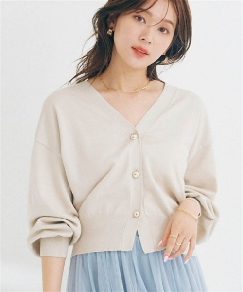⭐️新品 cloth ＆ cross Vネック金ボタンカットソーカーディガン ニッセン（nissen） カーディガン ゴールドボタンVネックニット
